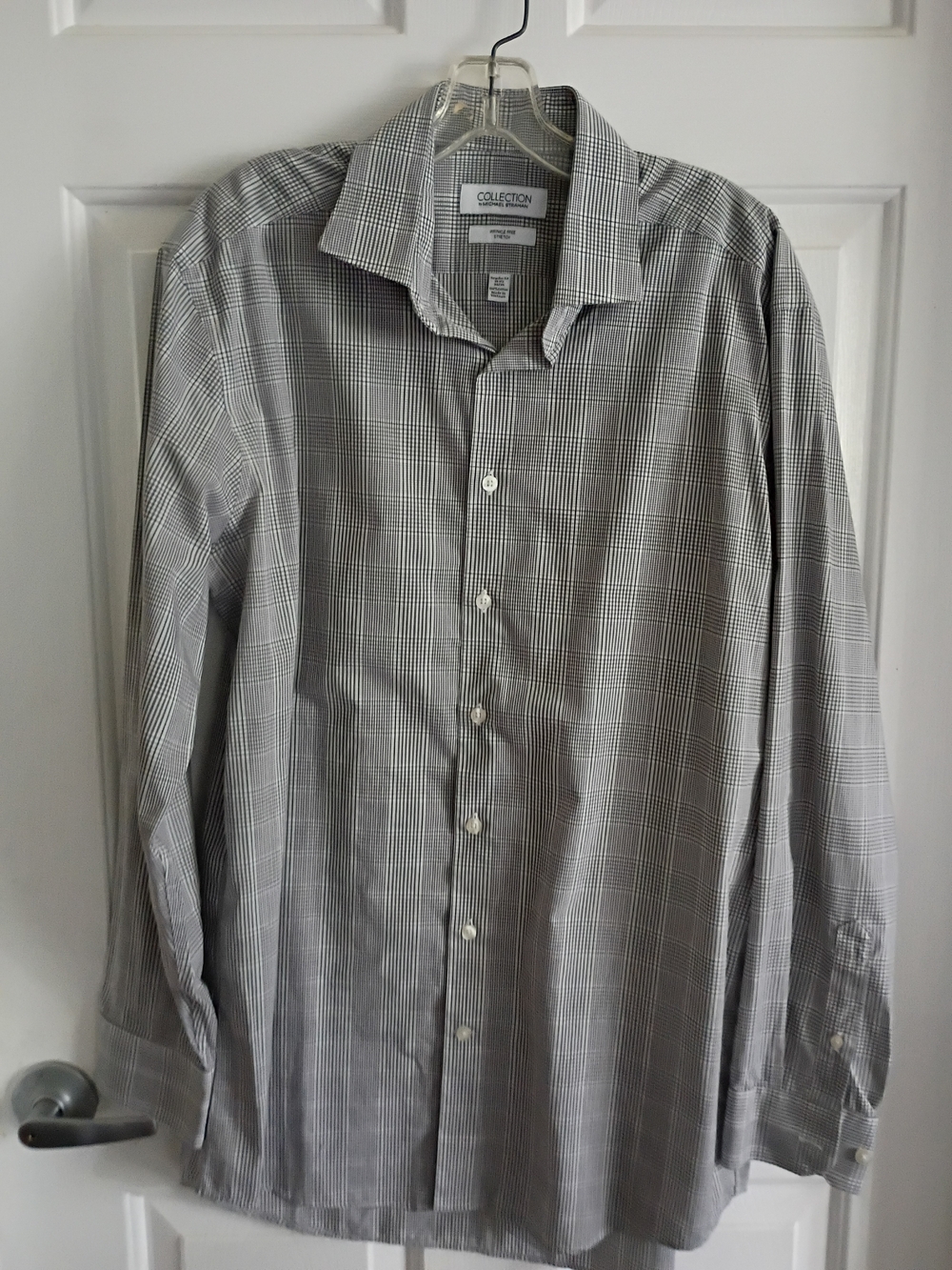 Men's Gray Plaid Dress Shirt